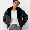 Chaqueta biker de borreguito sintético Black