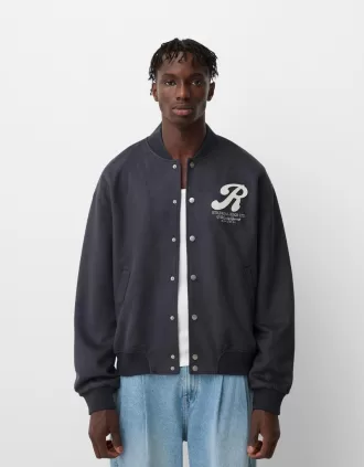 Chaqueta bomber universitaria Dark grey