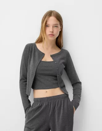 Chaqueta con top y botones. Dark grey