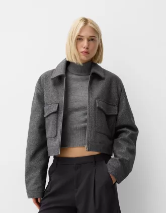 Chaqueta corta suave Dark grey