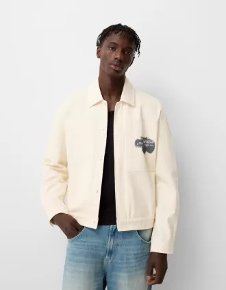 Chaqueta de algodón con estampado Cream