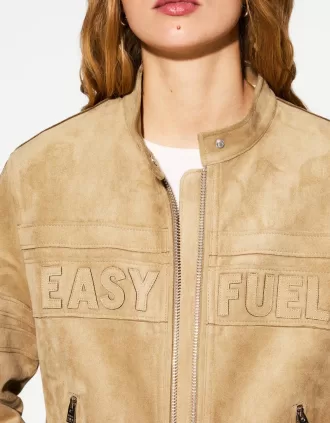 Chaqueta de antelina Sand