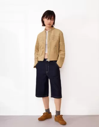 Chaqueta de antelina Sand