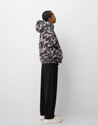 Chaqueta de borreguillo con estampado Black