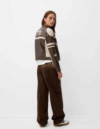 Chaqueta de piel sintética Brown