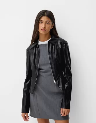 Chaqueta de piel sintética Black