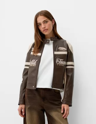 Chaqueta de piel sintética Brown