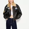 Chaqueta doble faz con parches Black