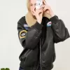 Chaqueta doble faz con parches Black