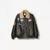 Chaqueta doble faz con parches Black