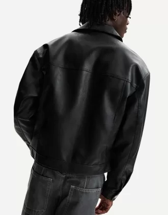 Chaqueta efecto piel Black