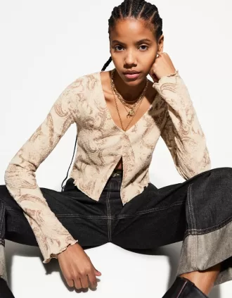 Chaqueta estampada con botones Sand