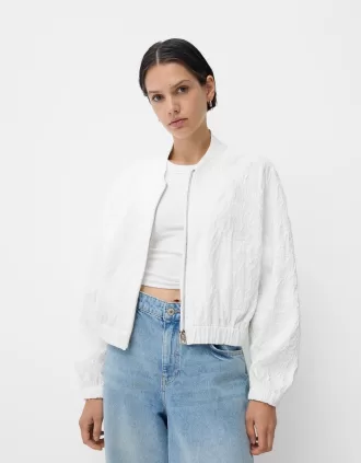 Chaqueta ligera texturizada White