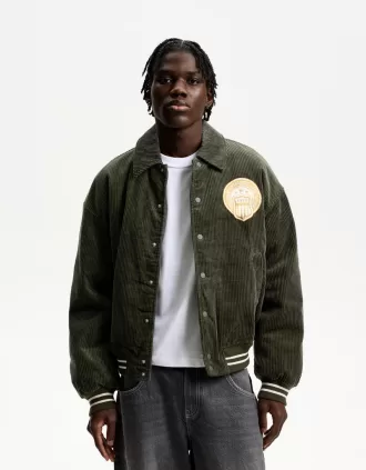Chaqueta retro de pana Khaki