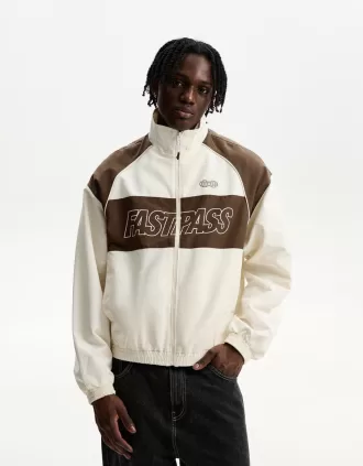 Chaqueta técnica estampada Brown