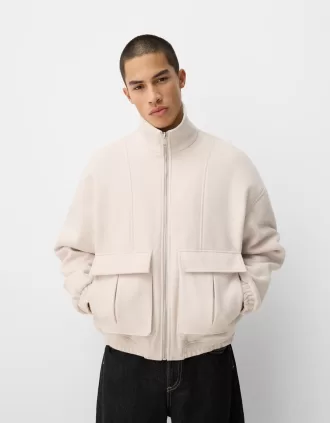 Chaqueta textura fieltro Stone
