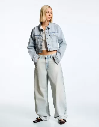 Chaqueta vaquera corta Light blue