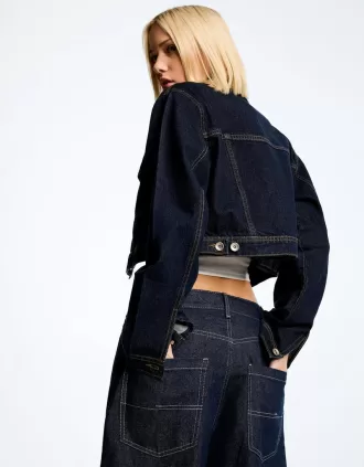 Chaqueta vaquera corta Navy