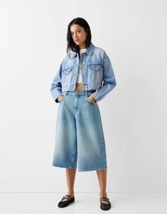 Chaqueta vaquera corta Light blue