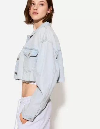 Chaqueta vaquera corta Light blue