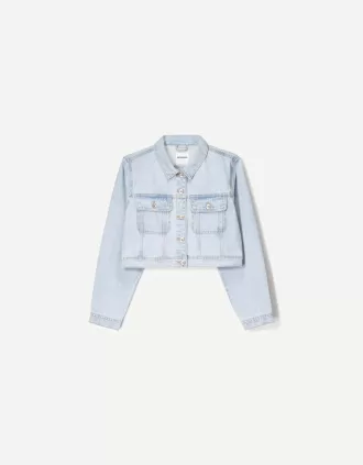 Chaqueta vaquera corta Light blue
