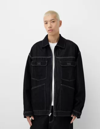 Chaqueta vaquera en contraste Dark grey