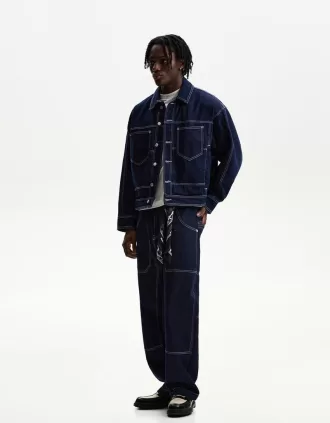 Chaqueta vaquera estilo camionero Navy