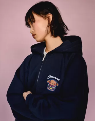 Cinnamoroll sudadera con capucha y cremallera Navy