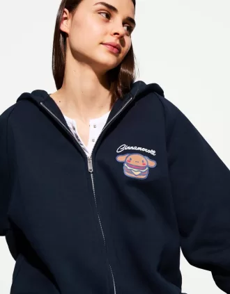 Cinnamoroll sudadera con capucha y cremallera Navy