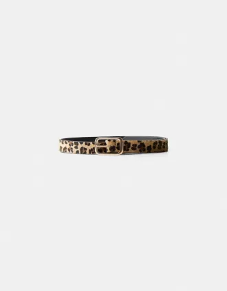 Cinturón animal print con hebilla Brown