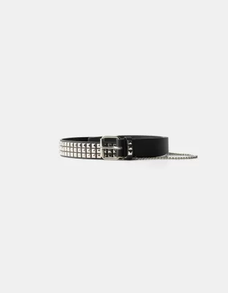 Cinturón de cadena con tachuelas Black