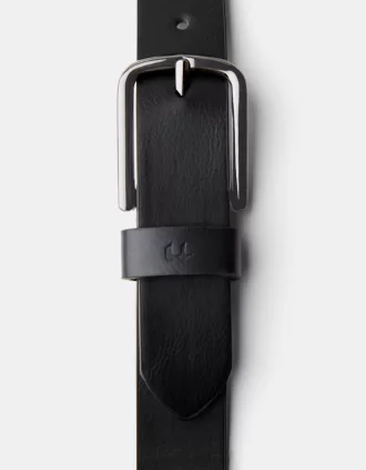 Cinturón fino de piel sintética Black