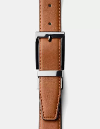 Cinturón fino reversible Black