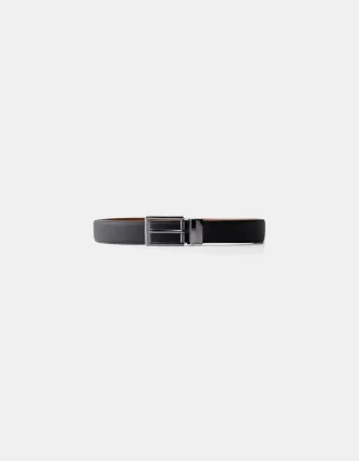 Cinturón fino reversible Black