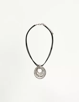 Collar de cordón con colgante Silver