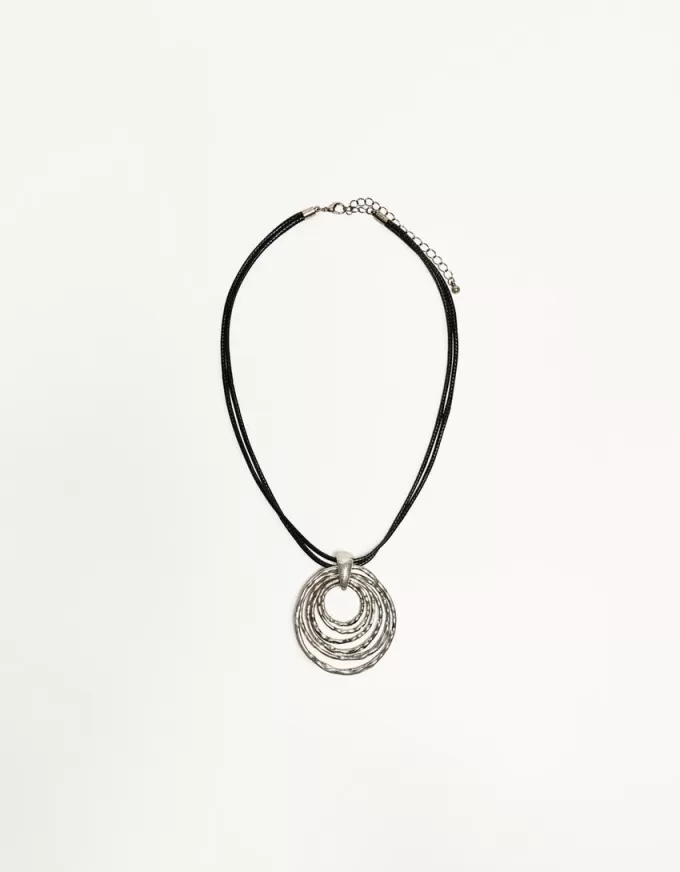 Collar de cordón con colgante Silver