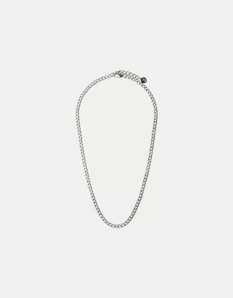 Collar de eslabones de cadena de acero inoxidable. Silver