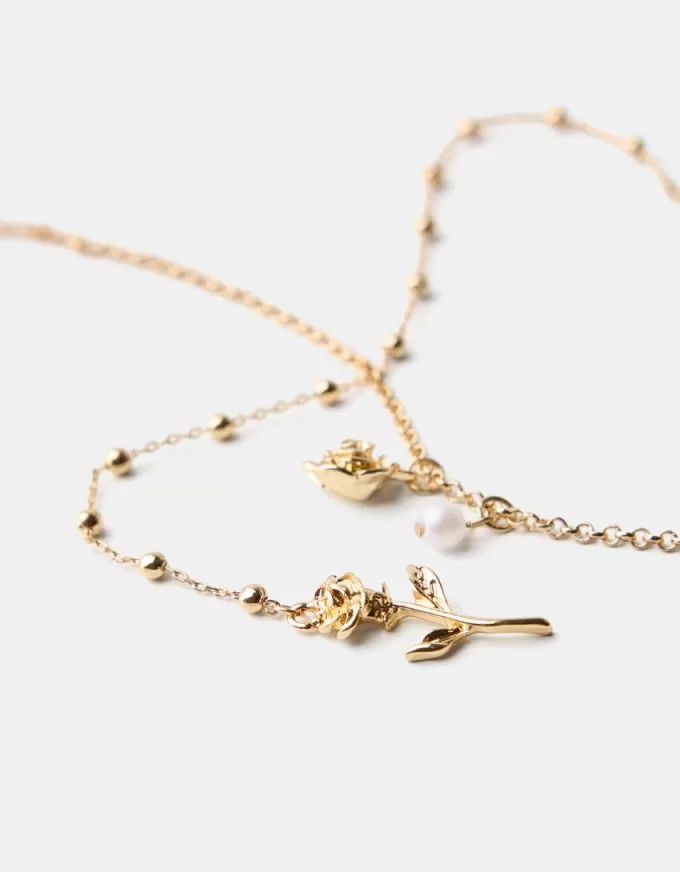 Collar largo de rosas Gold Collar largo de rosas Gold