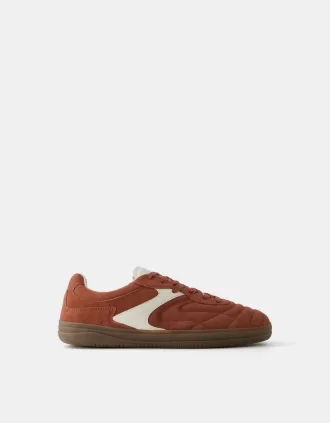 Deportivas retro piel serraje Dark Orange