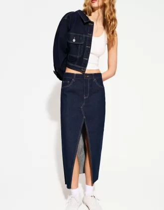 Falda larga vaquera Navy