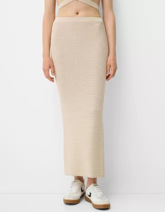 Falda midi con aberturas Sand