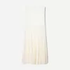 Falda midi de encaje Off white