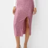 Falda midi de lentejuelas Pink