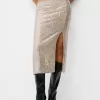 Falda midi de lentejuelas Silver