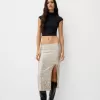Falda midi de lentejuelas Silver