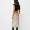 Falda midi de lentejuelas Silver