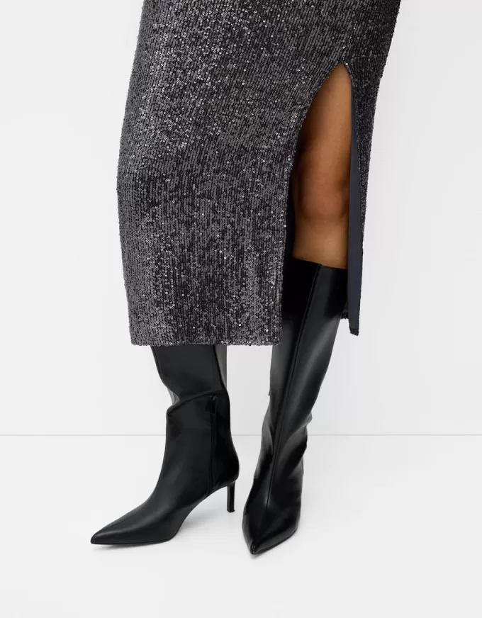 Falda midi de lentejuelas Grey