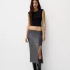 Falda midi de lentejuelas Grey