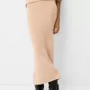 Falda midi de terciopelo Sand