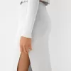 Falda semi larga fruncida Grey
